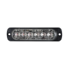 luz auxiliar de 12 led, rojo/claro, sae, bisel negro, lente transparente