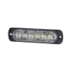 luz auxiliar de 12 led, rojo/claro, sae, bisel negro, lente transparente
