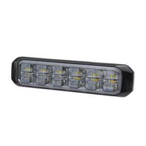 luz auxiliar de 18 led, sae, tricolor, bisel negro, rojo/blanco/azul, lente transparente