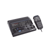 sirena vehicular de 200w de potencia, con controlador unimando de 15 botones para control de tonos, 12 salidas auxiliares y micrófono