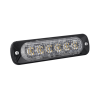 luz auxiliar de 6 led, ambar, bisel negro, lente transparente