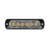 luz auxiliar de 6 led, ambar, bisel negro, lente transparente