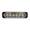 luz auxiliar de 6 led, ambar, bisel negro, lente transparente