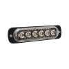 luz auxiliar de 6 led, ambar, bisel negro, lente transparente