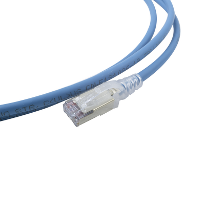 patch cord "skinny" cat6a blindado s/ftp, 7ft, diámetro reducido 28 awg, color azul patch cord "skinny" cat6a blindado s/ftp, 7ft, diámetro reducido 28 awg, color azul