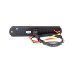 luz auxiliar de 6 led, azul, bisel negro, lente transparente