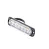 luz auxiliar de 6 led, azul, bisel negro, lente transparente