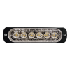luz auxiliar de 6 led, azul, bisel negro, lente transparente
