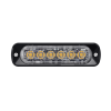 luz auxiliar de 6 led, azul, bisel negro, lente transparente