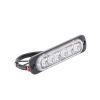luz auxiliar de 6 led, azul, bisel negro, lente transparente