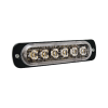luz auxiliar de 6 led, azul, bisel negro, lente transparente