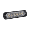 luz auxiliar de 6 led, roja, bisel negro, lente transparente