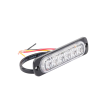 luz auxiliar de 6 led, roja, bisel negro, lente transparente