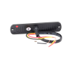 luz auxiliar de 6 led, roja, bisel negro, lente transparente