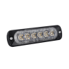 luz auxiliar de 6 led, roja, bisel negro, lente transparente