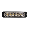 luz auxiliar de 6 led, roja, bisel negro, lente transparente