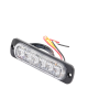 luz auxiliar de 6 led, roja, bisel negro, lente transparente