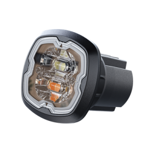 estrobo oculto, 6 led, rojo/azul, sae clase i, empotrable, lente transparente