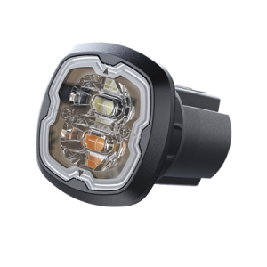 estrobo oculto, 6 led, claro, sae clase i, empotrable, lente transparente