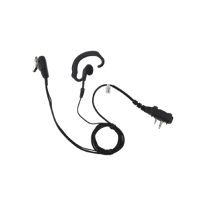 micrófono de solapa con gancho suave para la oreja y fibra trenzada para puerto de accesorios icom de 2 pines con tornillos
