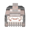 plug rj45 cat6a blindado, para cable calibre 23 24 awg, chapado en oro de 50 micras, paquete de 100 piezas
