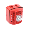 bocina con lámpara estroboscópica para exterior, con configuración estroboscópica seleccionable, color rojo