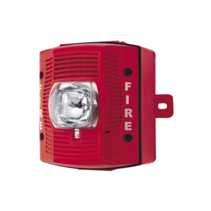 bocina con lámpara estroboscópica para exterior, con configuración estroboscópica seleccionable, color rojo