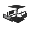 gabinete de pared fijo, con 4 unidades de rack, de 19 in, fabricado en acero, puerta perforada.