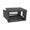 gabinete para montaje en pared, con puerta de cristal templado, cuerpo fijo, con 6 unidades de rack, de 19in, fabricado en acero