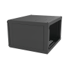 gabinete para montaje en pared, con puerta de cristal templado, cuerpo fijo, con 6 unidades de rack, de 19in, fabricado en acero