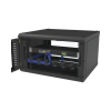 gabinete para montaje en pared, con puerta de cristal templado, cuerpo fijo, con 6 unidades de rack, de 19in, fabricado en acero