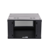 gabinete de pared con puerta de cristal templado, 635 mm de profundidad, 6u rack de 19 in, acero reforzado