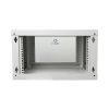 gabinete de pared de 6u con puerta de cristal templado, 455 mm de profundidad total, rack de 19'', acero reforzado color gris mate