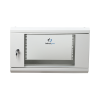 gabinete de pared de 6u con puerta de cristal templado, 455 mm de profundidad total, rack de 19'', acero reforzado color gris mate