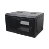 gabinete de pared de 6u con puerta perforada, 455 mm de profundidad total, rack de 19'', acero reforzado color negro