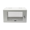 gabinete de pared de 6u con puerta perforada, 455 mm de profundidad total, rack de 19'', acero reforzado color gris mate