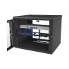 gabinete para montaje en pared fijo, con 9 unidades de rack, de 19in, puerta de cristal templado, fabricado en acero