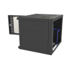 gabinete para montaje en pared fijo, con 9 unidades de rack, de 19in, puerta de cristal templado, fabricado en acero