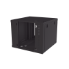 gabinete de pared 9u de 635 mm de profundidad, rack de 19 in en acero reforzado: compacto y resistente para soluciones profesionales
