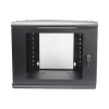 gabinete de pared 9u de 635 mm de profundidad, rack de 19 in en acero reforzado: compacto y resistente para soluciones profesionales