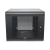 gabinete de pared con puerta perforada, 635mm de profundidad, 9u rack de 19 in, acero reforzado