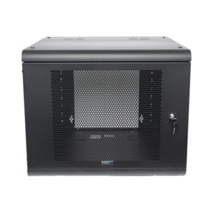 gabinete de pared con puerta perforada, 635mm de profundidad, 9u rack de 19 in, acero reforzado