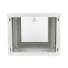 gabinete de pared de 9u con puerta de cristal templado, 479.5 mm de profundidad, rack de 19'', acero reforzado gris mate