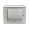 gabinete de pared de 9u con puerta perforada 455 mm de profundidad, rack de 19'', acero reforzado color gris mate