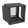 gabinete para montaje en pared cuerpo fijo, con 12 unidades de rack, de 19in, puerta de cristal templado, fabricado en acero