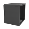 gabinete para montaje en pared cuerpo fijo, con 12 unidades de rack, de 19in, puerta de cristal templado, fabricado en acero