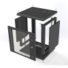 gabinete para montaje en pared cuerpo fijo, con 12 unidades de rack, de 19in, puerta de cristal templado, fabricado en acero