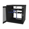 gabinete de pared fijo, puerta perforada, rack 19in, de 12 unidades de rack
