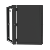 gabinete abatible de pared (con marco trasero) con rack 19" de 16 unidades. ventana de cristal templado.