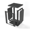 gabinete para montaje en pared, puerta de cristal templado, cuerpo fijo con rack 19" de 16 unidades